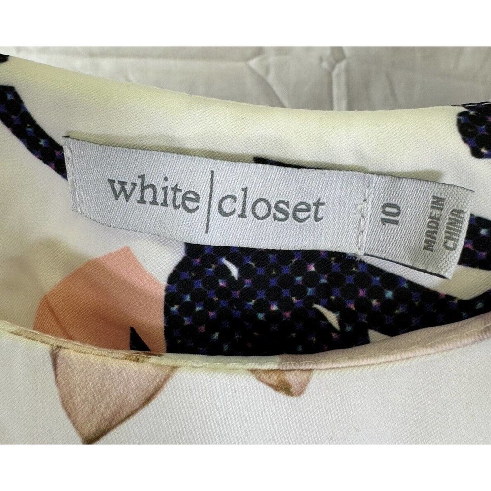 White Closet Floral Midi Dress Size 10 - Picture 3 of 4